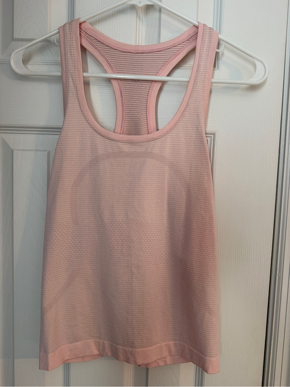 Lululemon Swiftly Tech Racerback Tank "You Race You" – Pink/Grey Stripe – Size 4